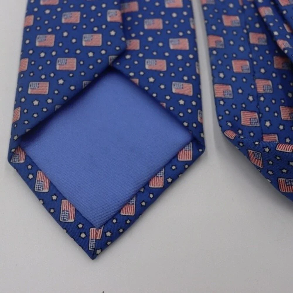 Alara American Flag Skinny Necktie Novelty Print Mens Tie